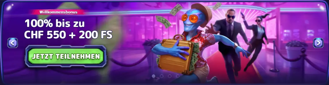 Willkommen im Online Casino Schweiz – Startseite mit schnellem Zugang zu Spielen