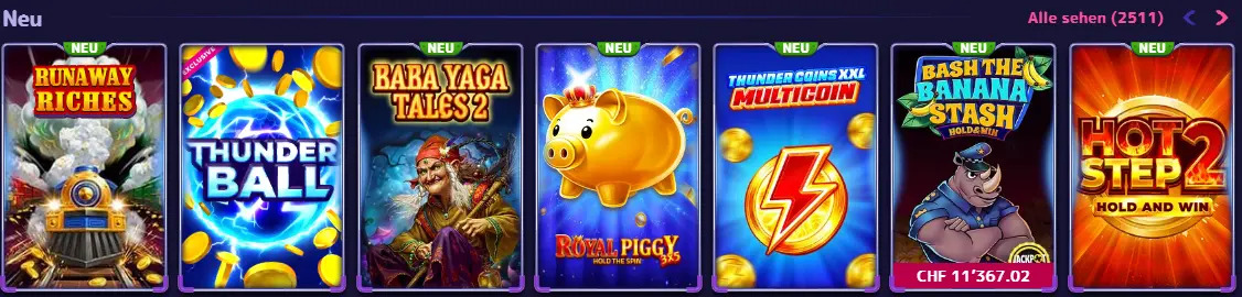 Auswahl an Spielautomaten – verschiedene Themen, Jackpots und neue Releases